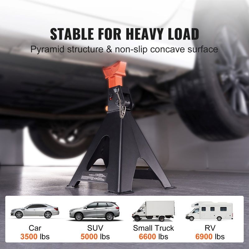 Adjustable Height Jack Stands for lifting Pickup Truck Car