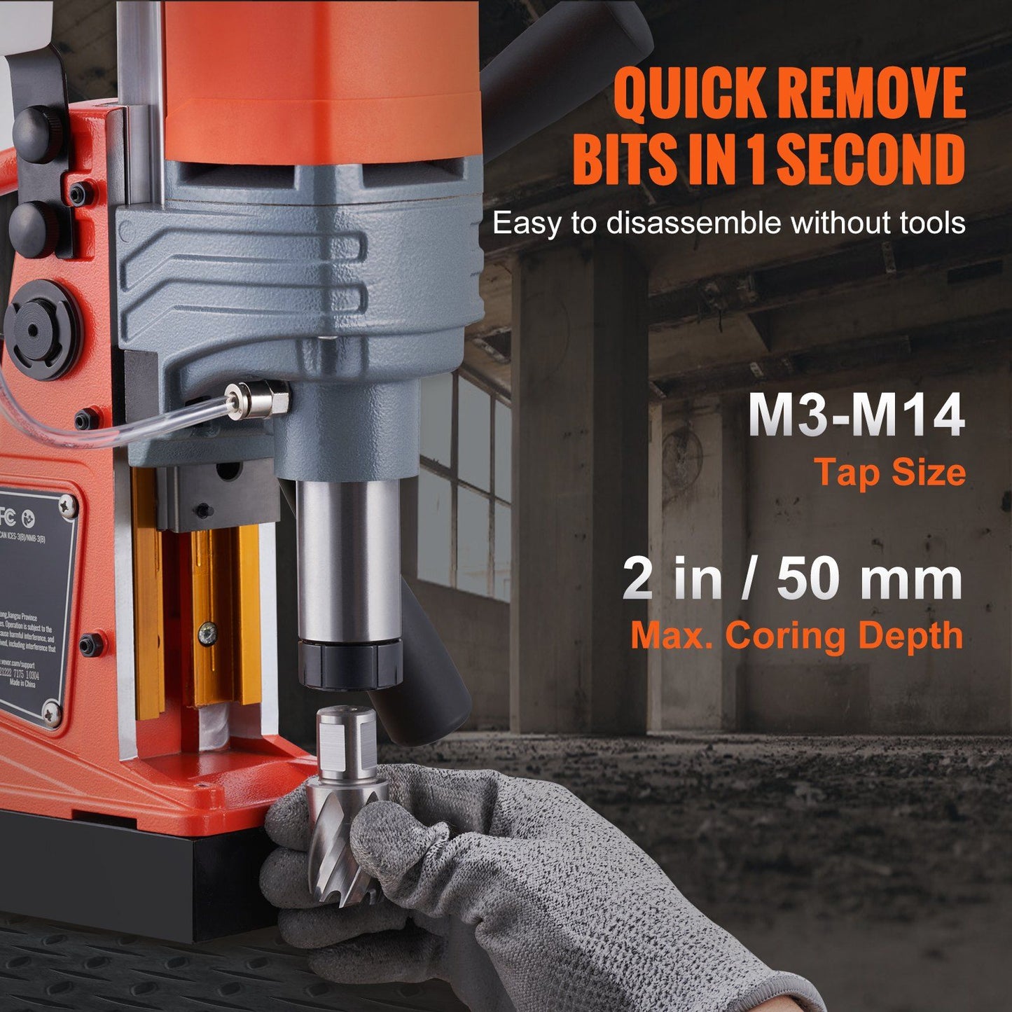 VEVOR Magnetic Drill 1400W 2922lbf/13000N Portable Mag Drill Press 810RPM