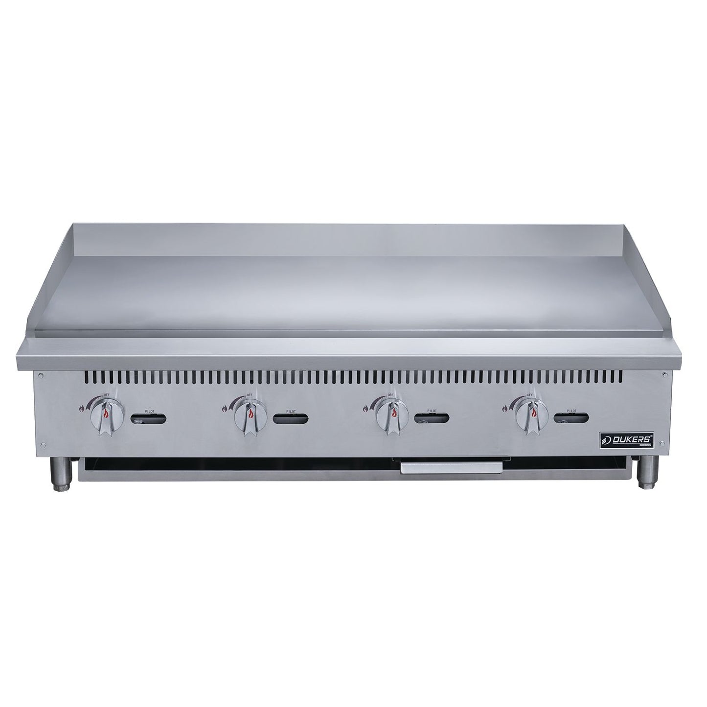 4-Burner Commercial Griddle in Stainless Steel with 4 legs