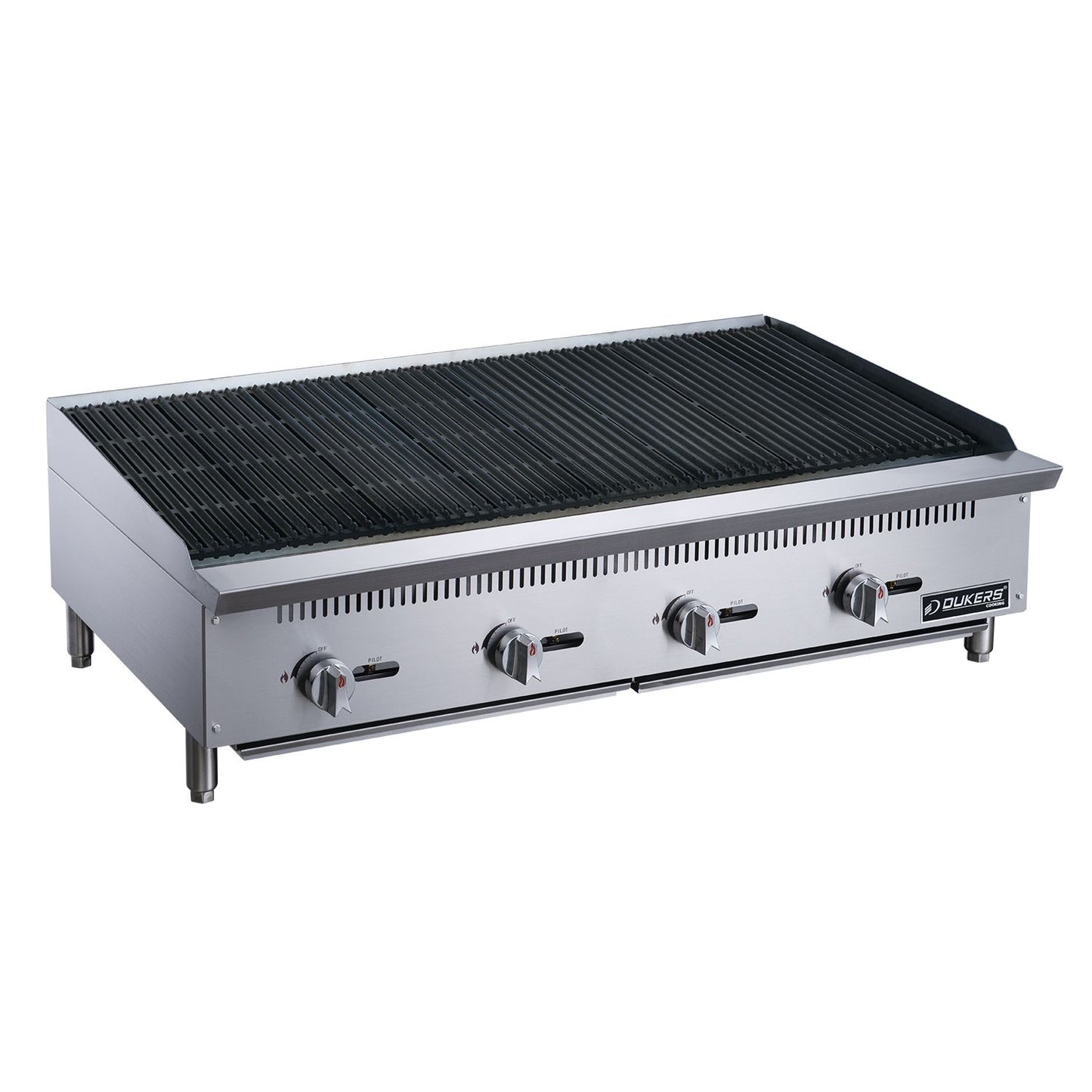 48" 4-Burner Commercial Charboiler in Stainless Steel with 4 legs