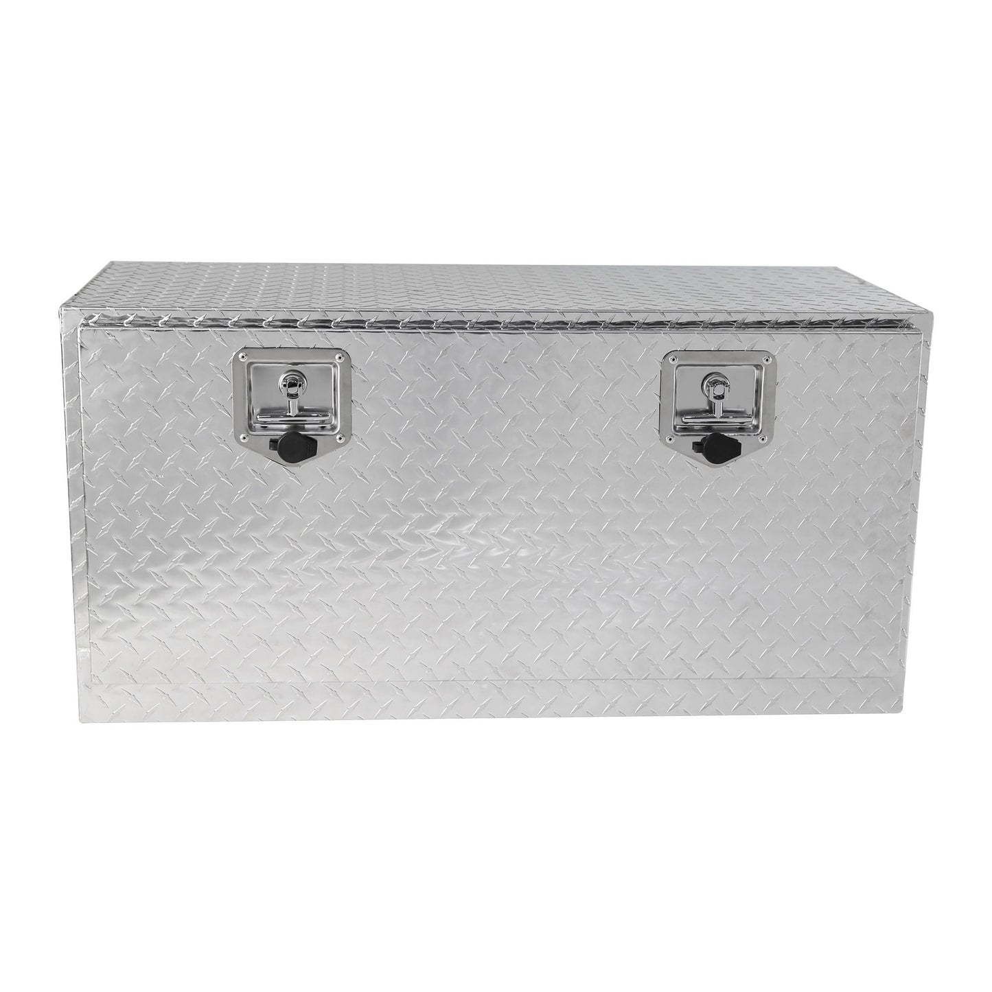 36 inch Heavy Duty Black Aluminum Tread Tool Box Truck Trailer Underbody Storage+Locks With T-Handle Latch Key 36"(36"×17.1"×17.9")