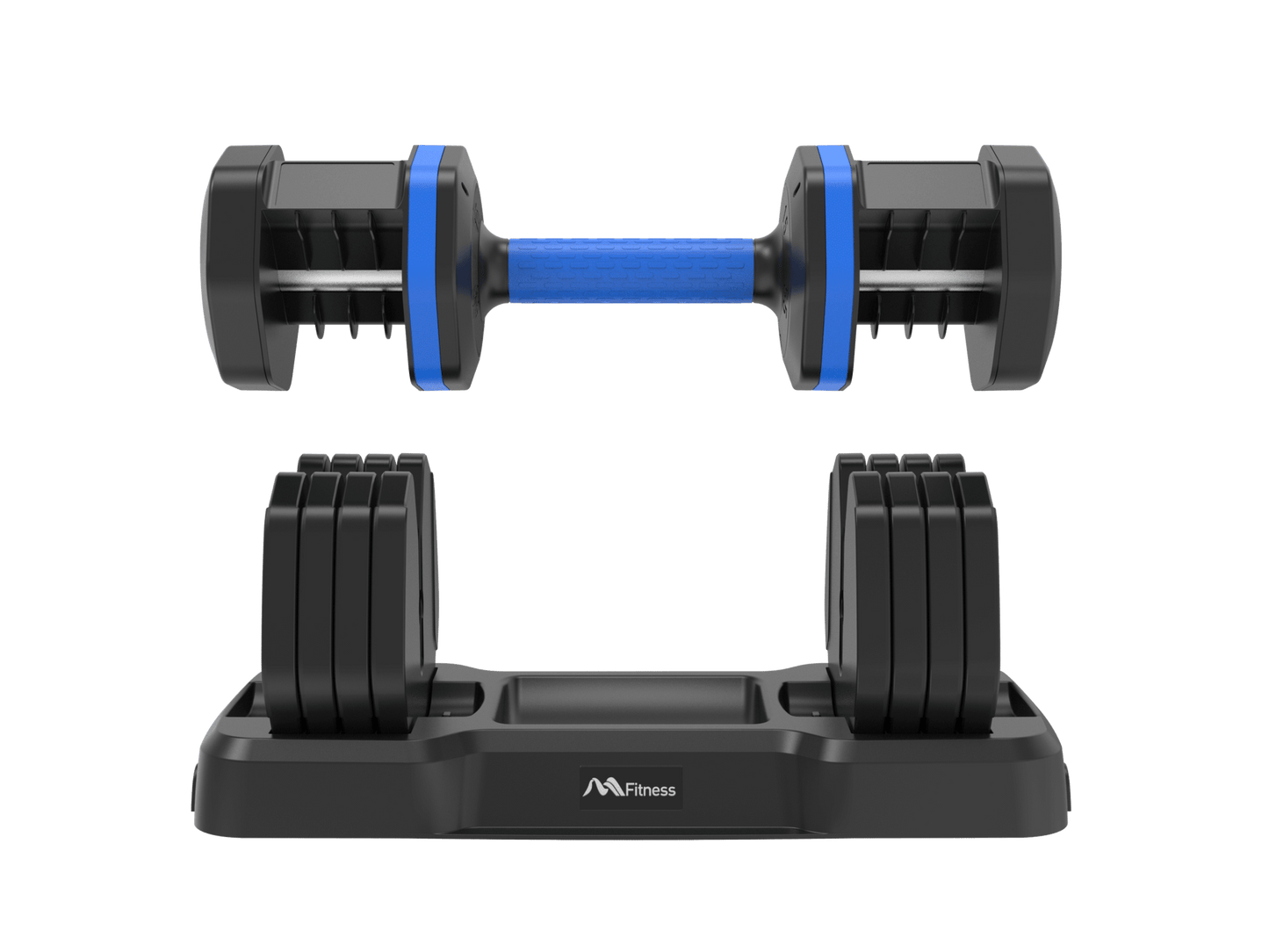 Adjustable Dumbbell - 55lb x2 Dumbbell Set of 2 with Anti-Slip Handle, Fast Adjust Weight by Turning Handle with Tray, Exercise Fitness Dumbbell Suitable for Full Body Workout