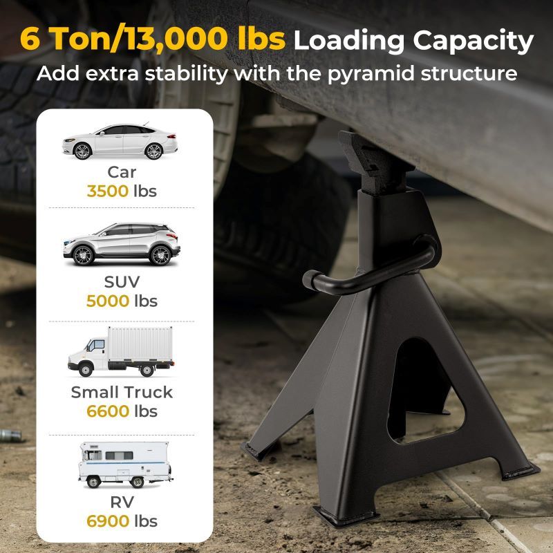 Adjustable Height Household Repairs Tools Car Jack Stands