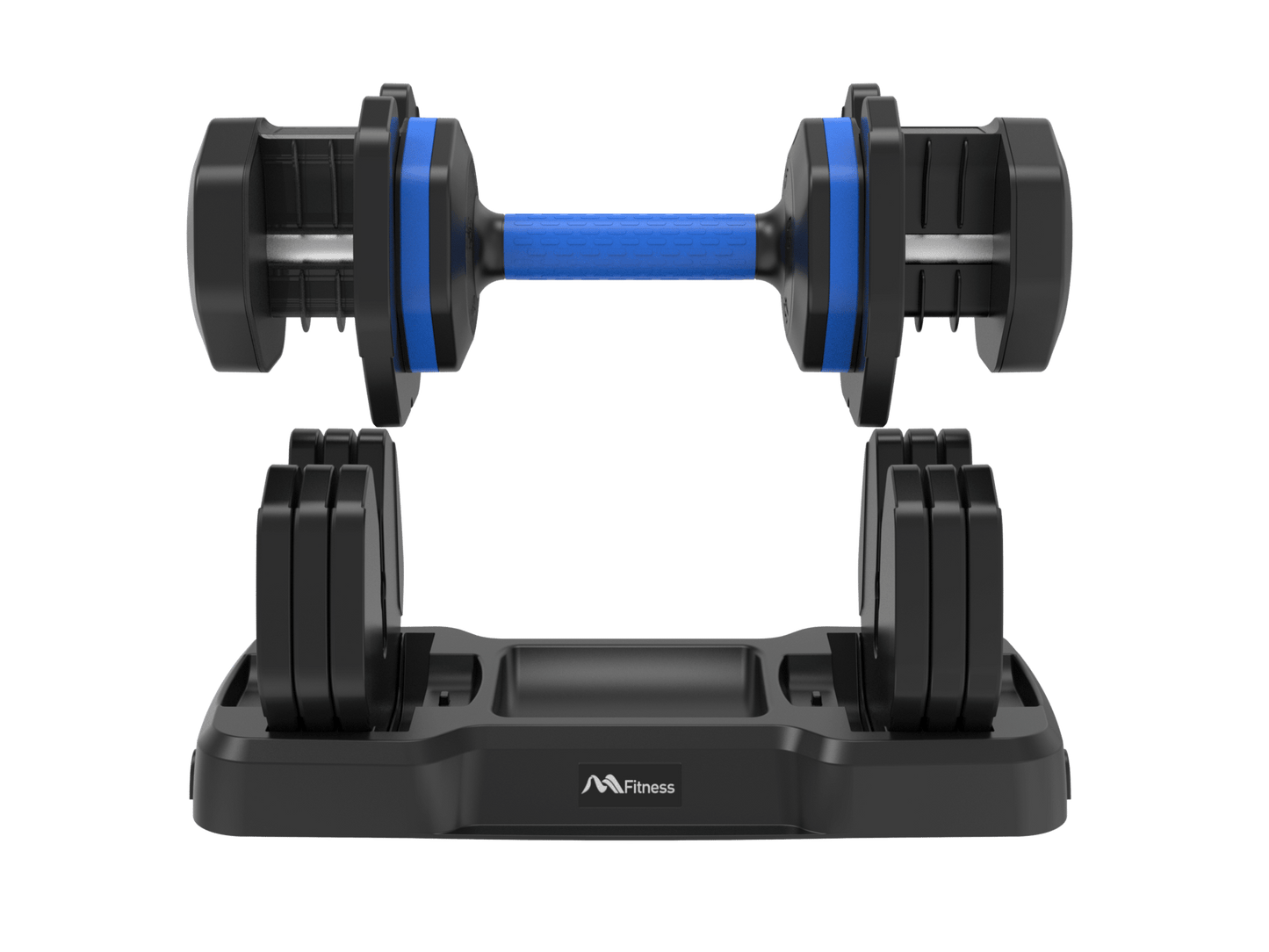 Adjustable Dumbbell - 55lb x2 Dumbbell Set of 2 with Anti-Slip Handle, Fast Adjust Weight by Turning Handle with Tray, Exercise Fitness Dumbbell Suitable for Full Body Workout