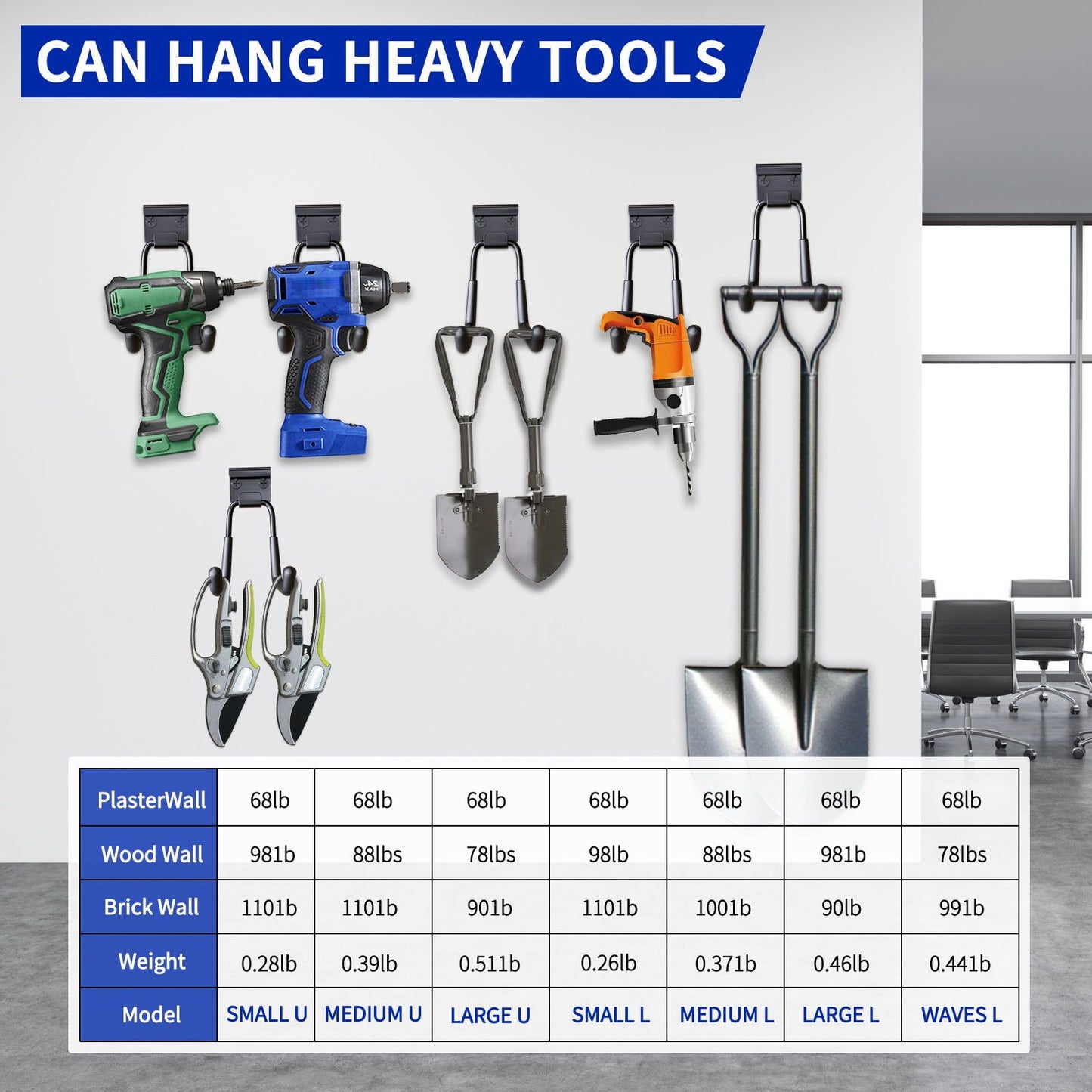 12-piece garage hook Heavy duty, utility steel garage storage hooks, wall-mounted garage hooks and organizers for organizing power tools, ladders, bulk items, bicycles, ropes and more equipment