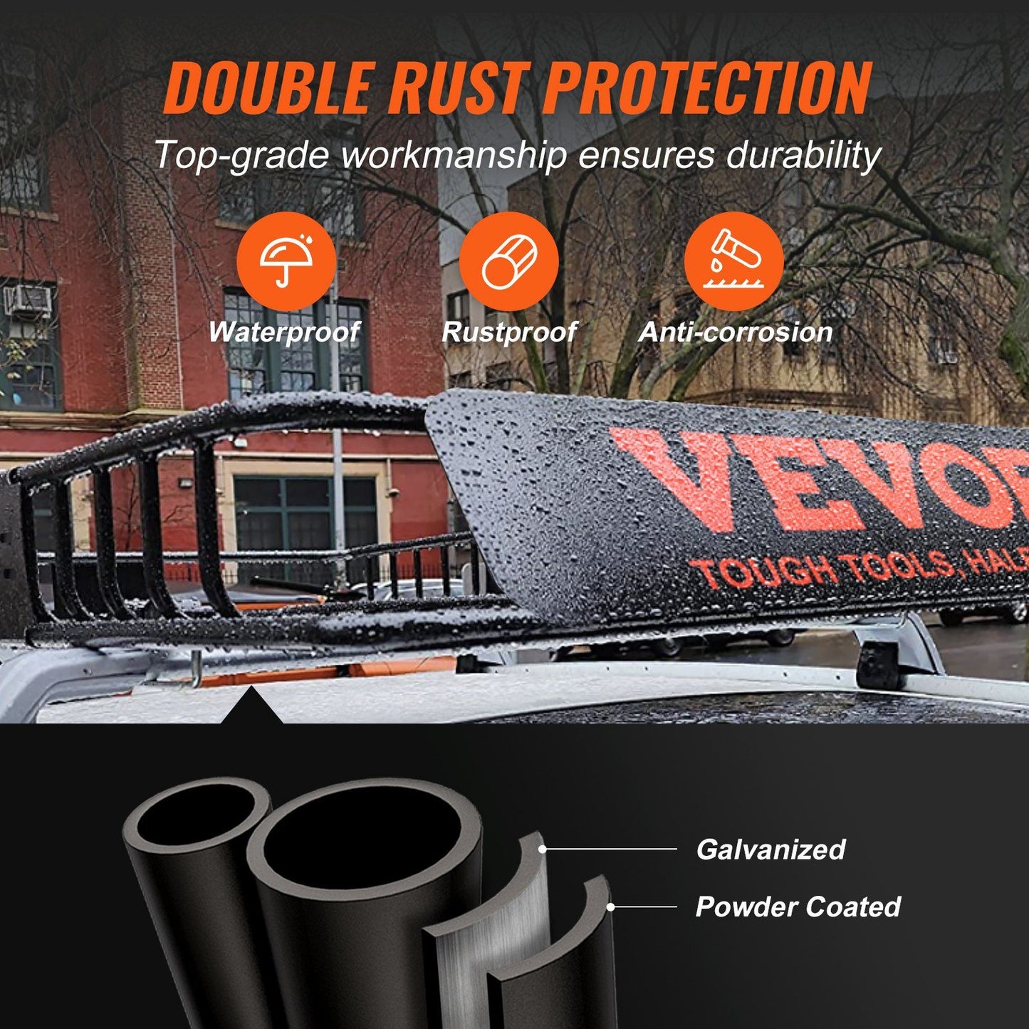 VEVOR Roof Rack Cargo Basket, 64" x 39" x 6" Rooftop Cargo Carrier with Extension, Heavy-duty 200 LBS Capacity Universal Roof Rack Basket, Luggage Holder for SUV, Truck, Vehicle