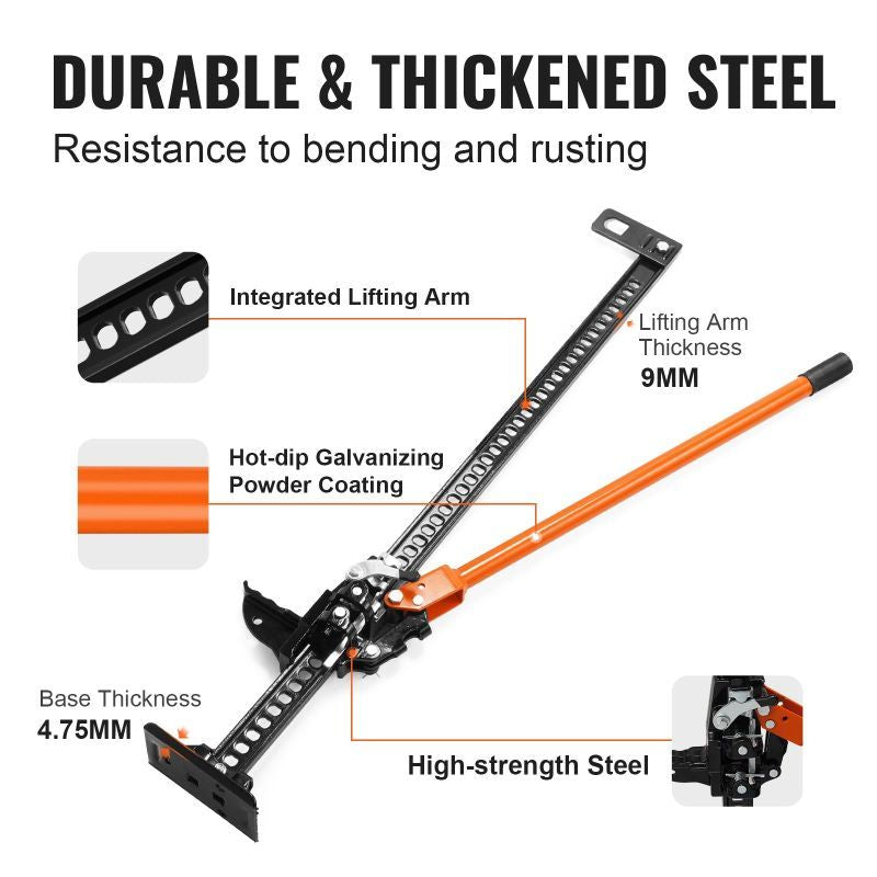 48" High Lift Ratcheting Off Road Utility Farm Jack