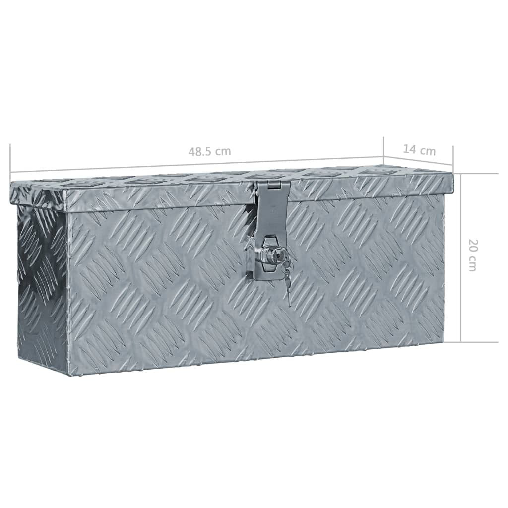 Aluminum Box 19.1"x5.5"x7.9" Silver