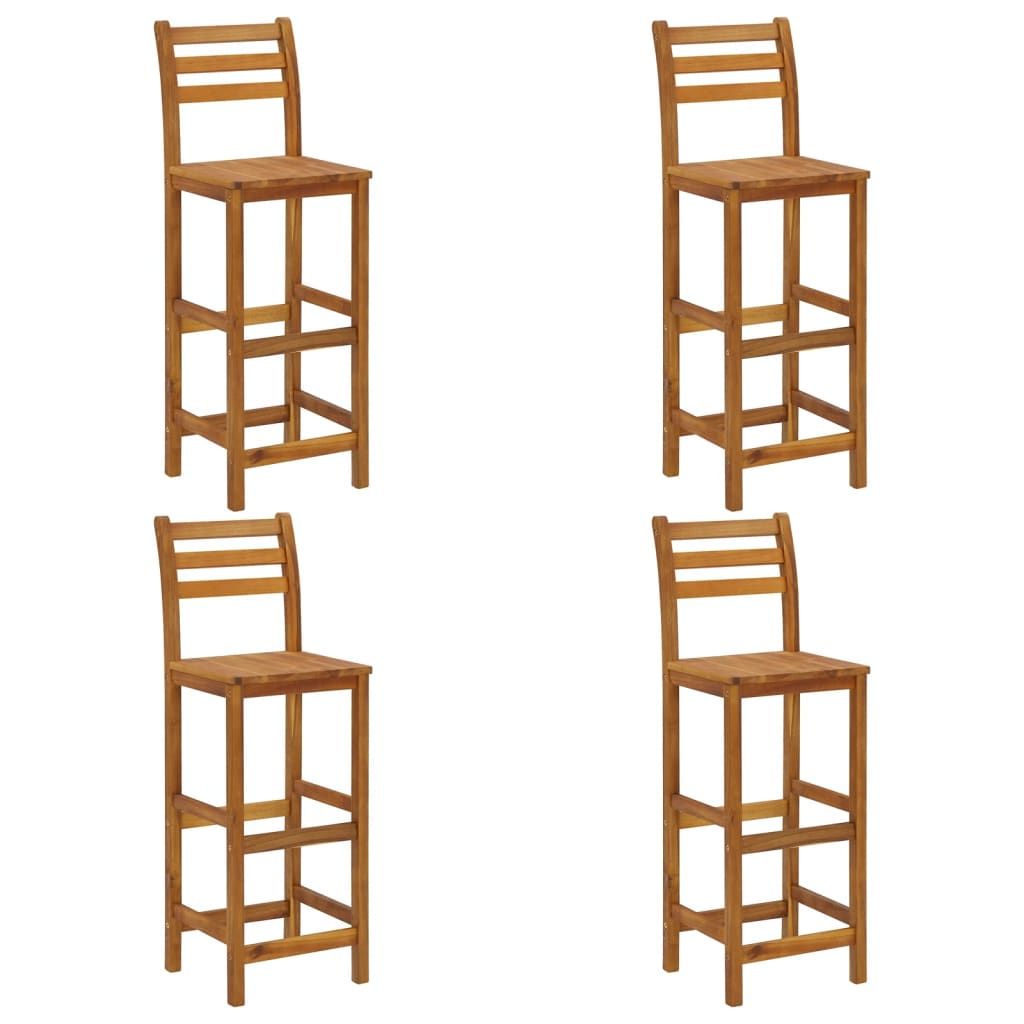 5 Piece Patio Bar Set Solid Wood Acacia