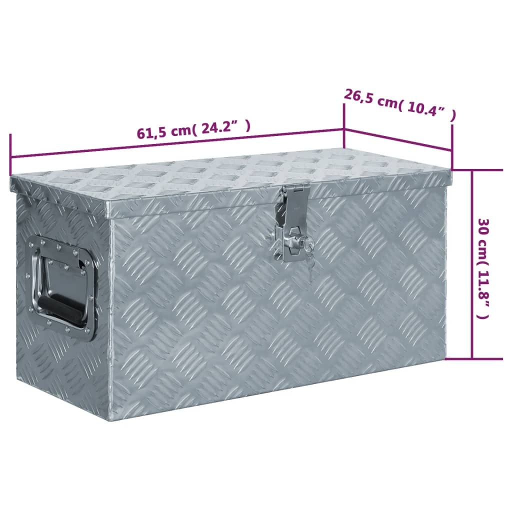 Aluminum Box 24.2"x10.4"x11.8" Silver