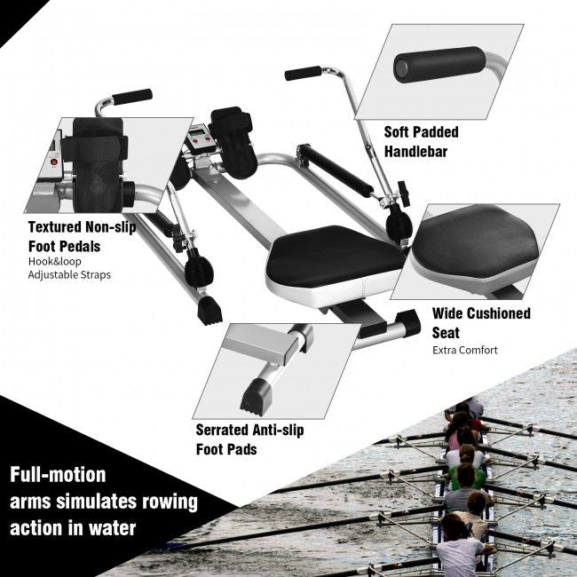 Adjustable Double Hydraulic Resistance Rowing Exercise Fitness Machine