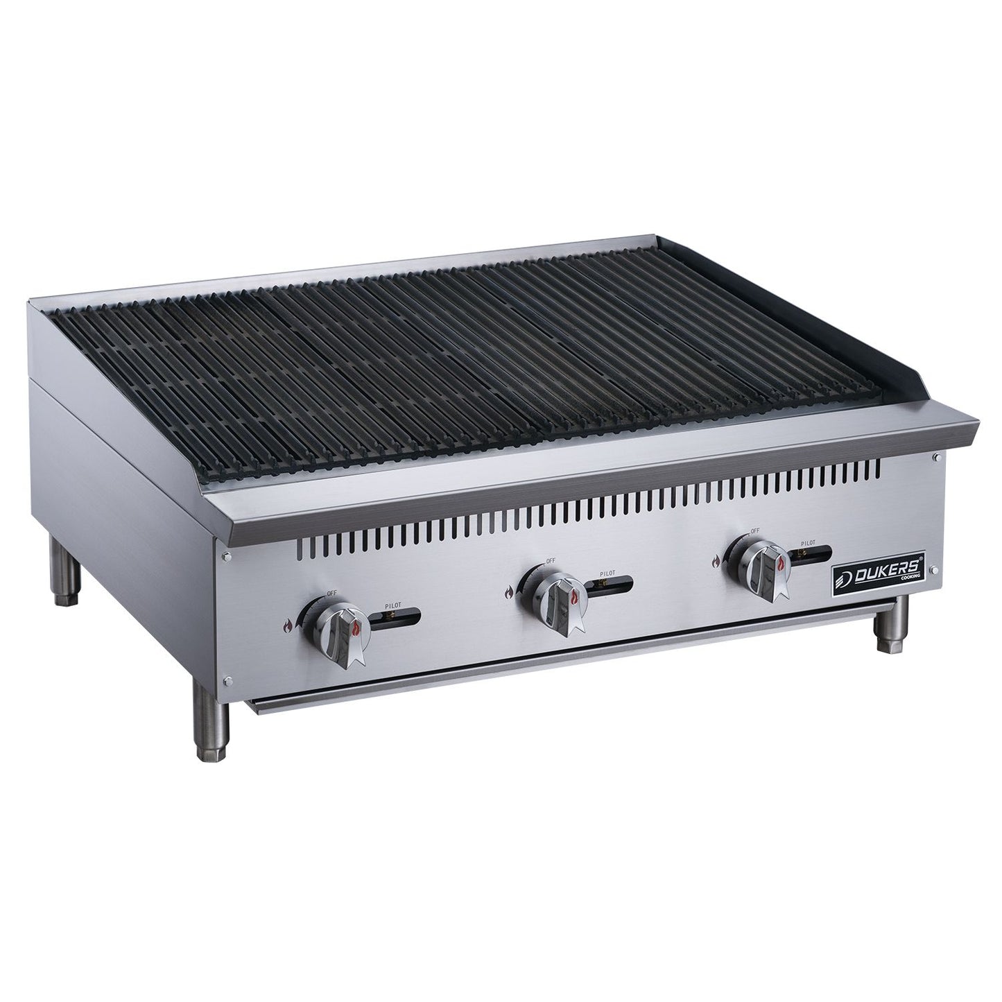 36" 3-Burner Commercial Charboiler in Stainless Steel with 4 legs