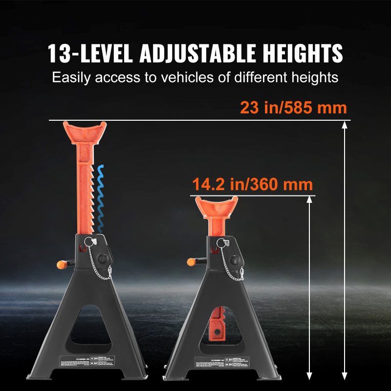 Adjustable Height Jack Stands for lifting Pickup Truck Car