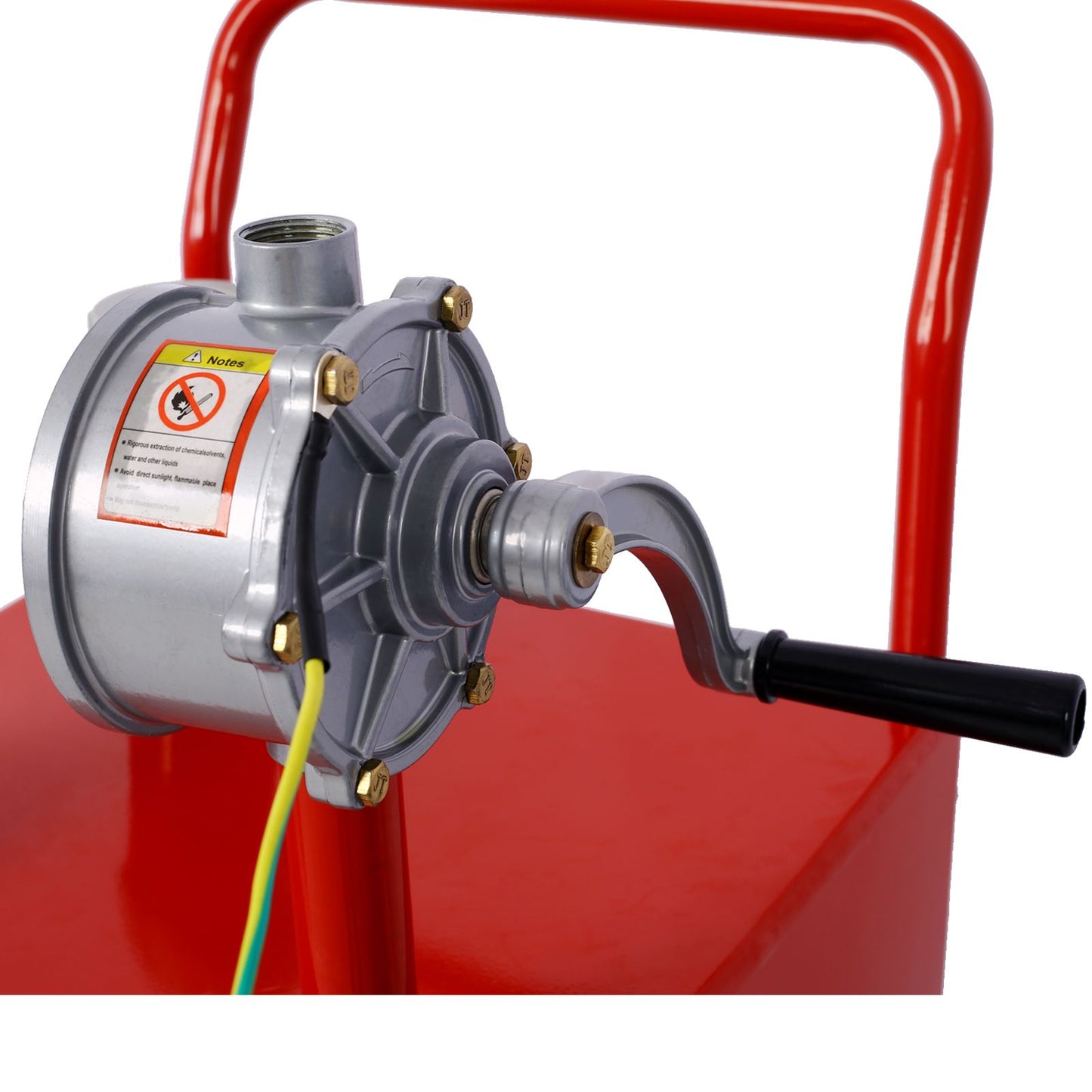 30 Gallon Gas Caddy With Wheels, Fuel Transfer Tank Gasoline Diesel Can Reversible Rotary Hand Siphon Pump, Fuel Storage Tank For Automobiles ATV Car Mowers Tractors Boat Motorcycle(Red)