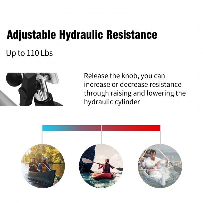 Adjustable Double Hydraulic Resistance Rowing Exercise Fitness Machine