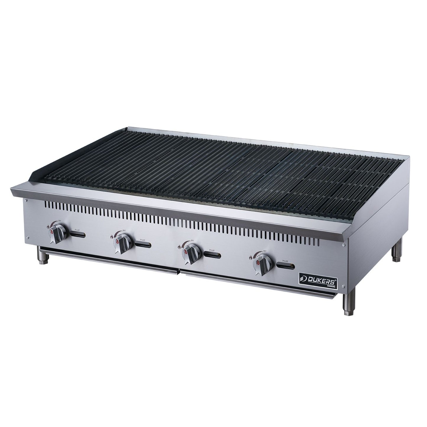 48" 4-Burner Commercial Charboiler in Stainless Steel with 4 legs