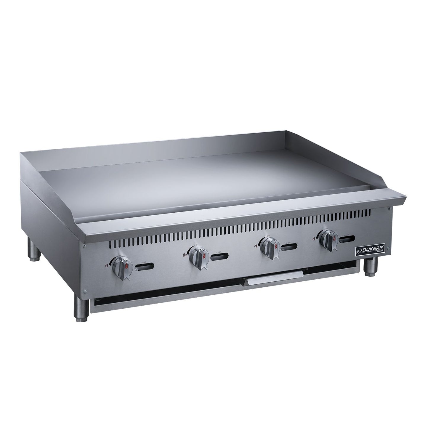 4-Burner Commercial Griddle in Stainless Steel with 4 legs