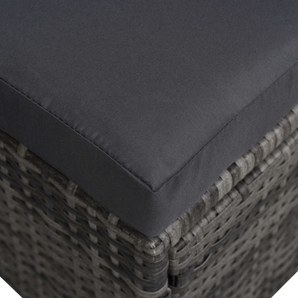9 Piece Patio Lounge Set with Canopy Poly Rattan Anthracite