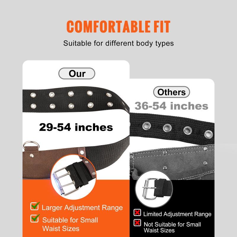 Adjusts from 29 Inches to 54 Inches 13 Pockets Tool Belt