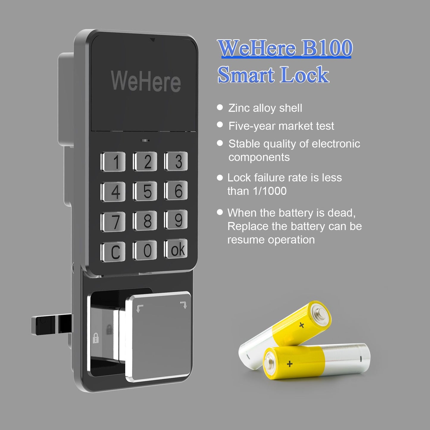 WeHere Key Lock Box (16 Keys) with APP; Steal Large Key Cabinet Wall Mount; Electronic Locking Key Box use OTP/Bluetooth/Fixed Password Unlock; APP Remote Authorization Great for School/Realtors