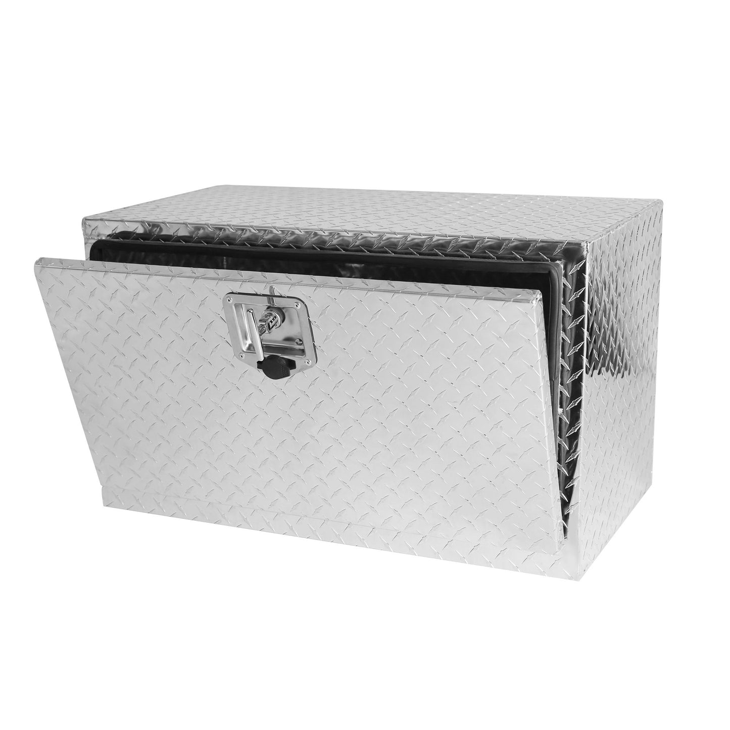 30 Inch Aluminum Stripes Plated Tool Box Pick Up Truck Bed RV Trailer Toolbox Waterproof Square Storage Organizer with Lock and Keys 30"(30.1"×17.1"×17.9")