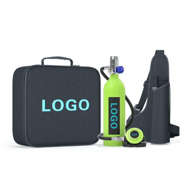 1L single-vial respirator diving equipment. Respiratory 15-20Minutes snorkel mask snorkeling tube protective back bag, diving gas cylinder, scuba diving, adult men and women