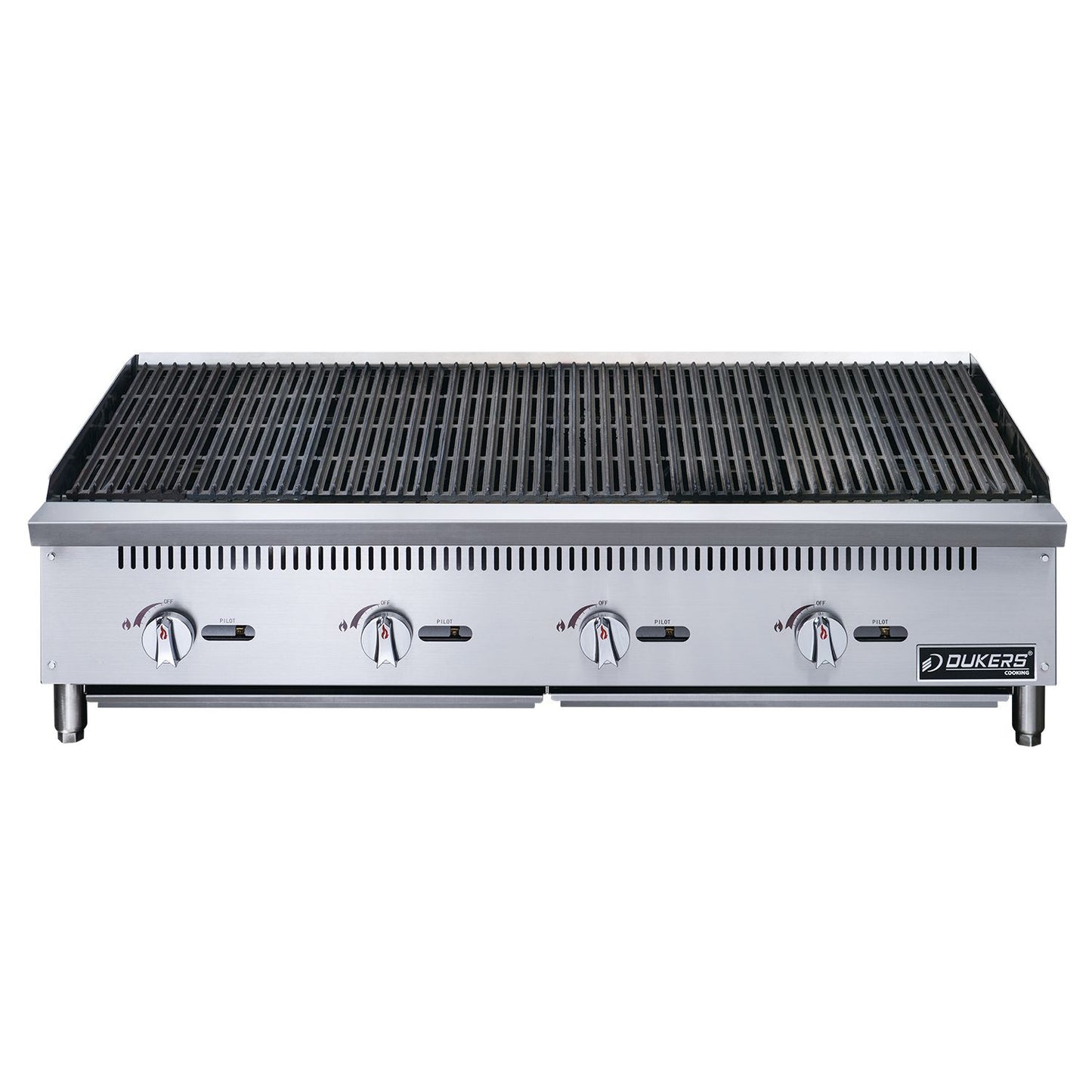 48" 4-Burner Commercial Charboiler in Stainless Steel with 4 legs