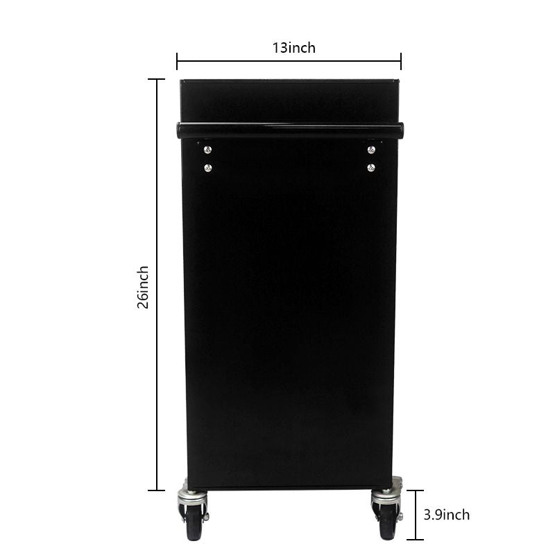 4 DRAWERS MULTIFUNCTIONAL TOOL CART WITH WHEELS-BLACK