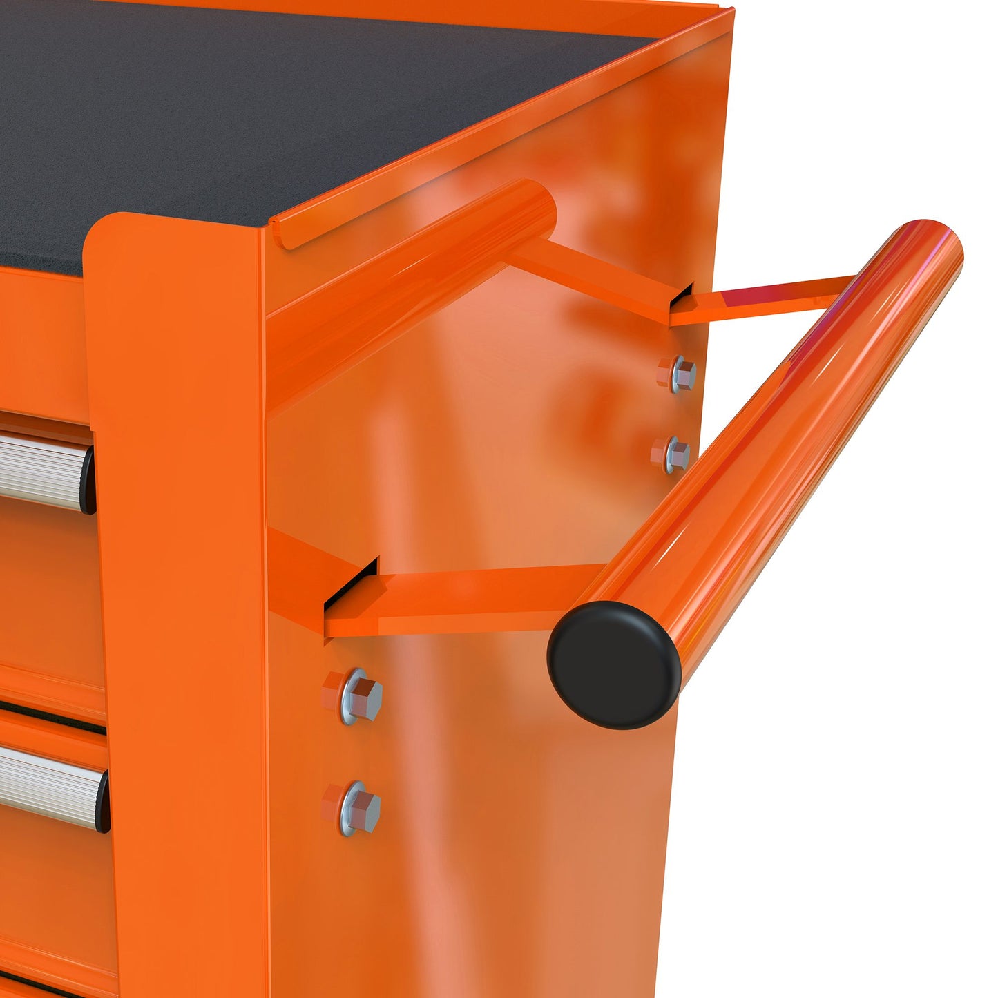 4 DRAWERS MULTIFUNCTIONAL TOOL CART WITH WHEELS-ORANGE