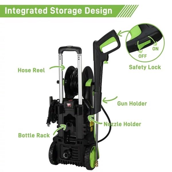 110V,3800PSI 102A 110V,3800PSI,1800W high pressure cleaner Green