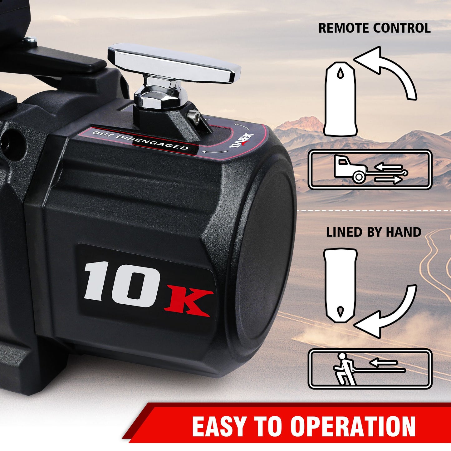 X-BULL Winch-10000 lb. BJ Load Capacity Electric Winch Kit -12V Synthetic Rope Winch,Waterproof IP67 Electric Winch with Hawse Fairlead, with Wireless Handheld Remote and Corded Control Recovery