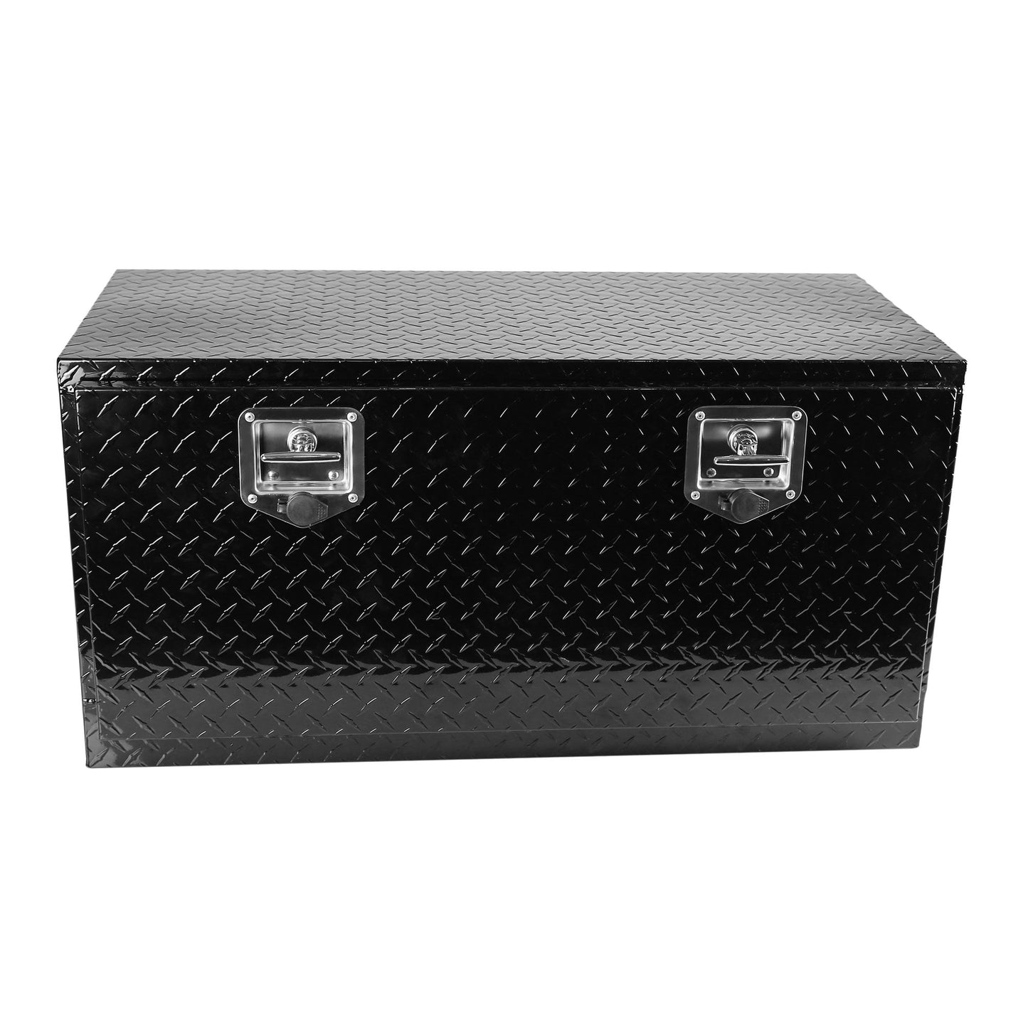 36 inch Heavy Duty Black Aluminum Tread Tool Box Truck Trailer Underbody Storage+Locks With T-Handle Latch Key 36"(36"×17.1"×17.9")