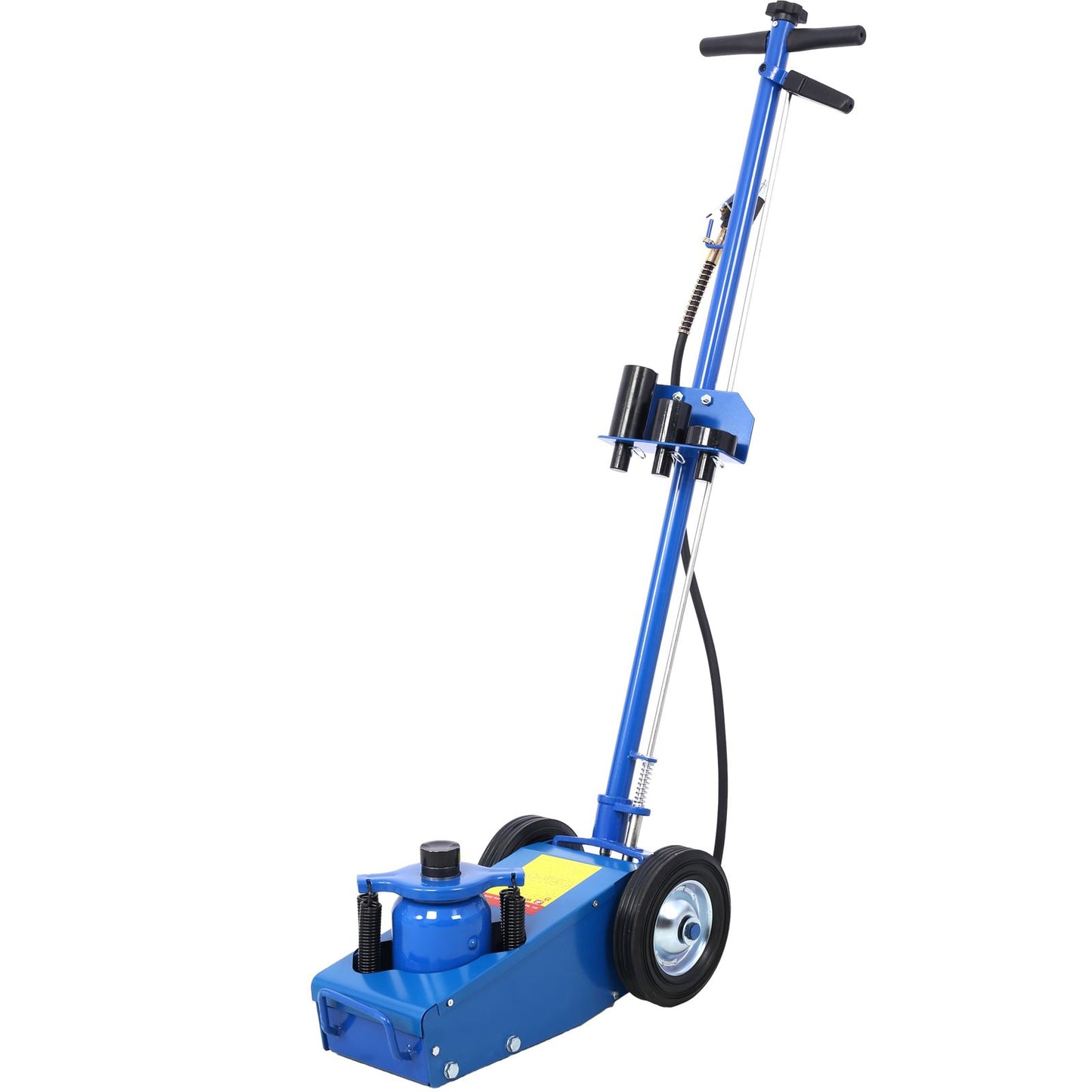 22 Ton Hydraulic Floor Jack Air-Operated Axle Bottle Jack with (4) Extension Saddle Set Built-in Wheels, Blue