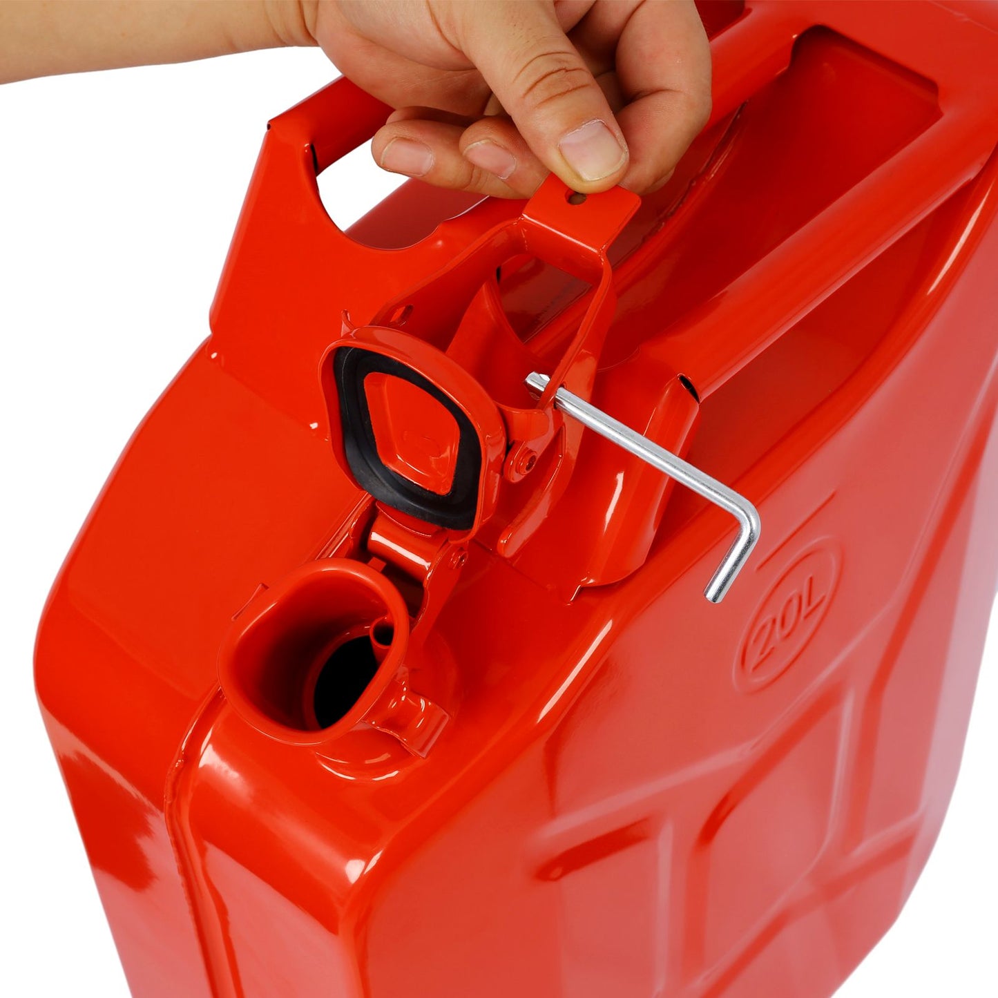 20 Liter (5 Gallon) Jerry Fuel Can with Flexible Spout, Portable Jerry Cans Fuel Tank Steel Fuel Can, Fuels Gasoline Cars, Trucks, Equipment, RED 3pcs/set