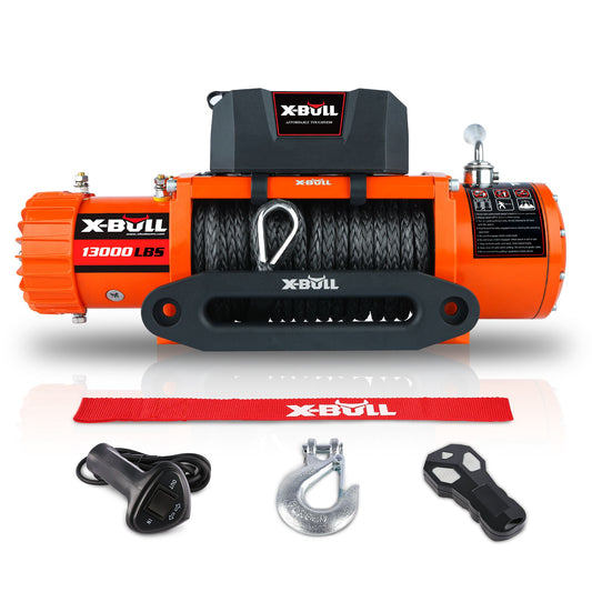 X-BULL Electric Winch 13000 LBS 12V Synthetic Rope Upgraded Version