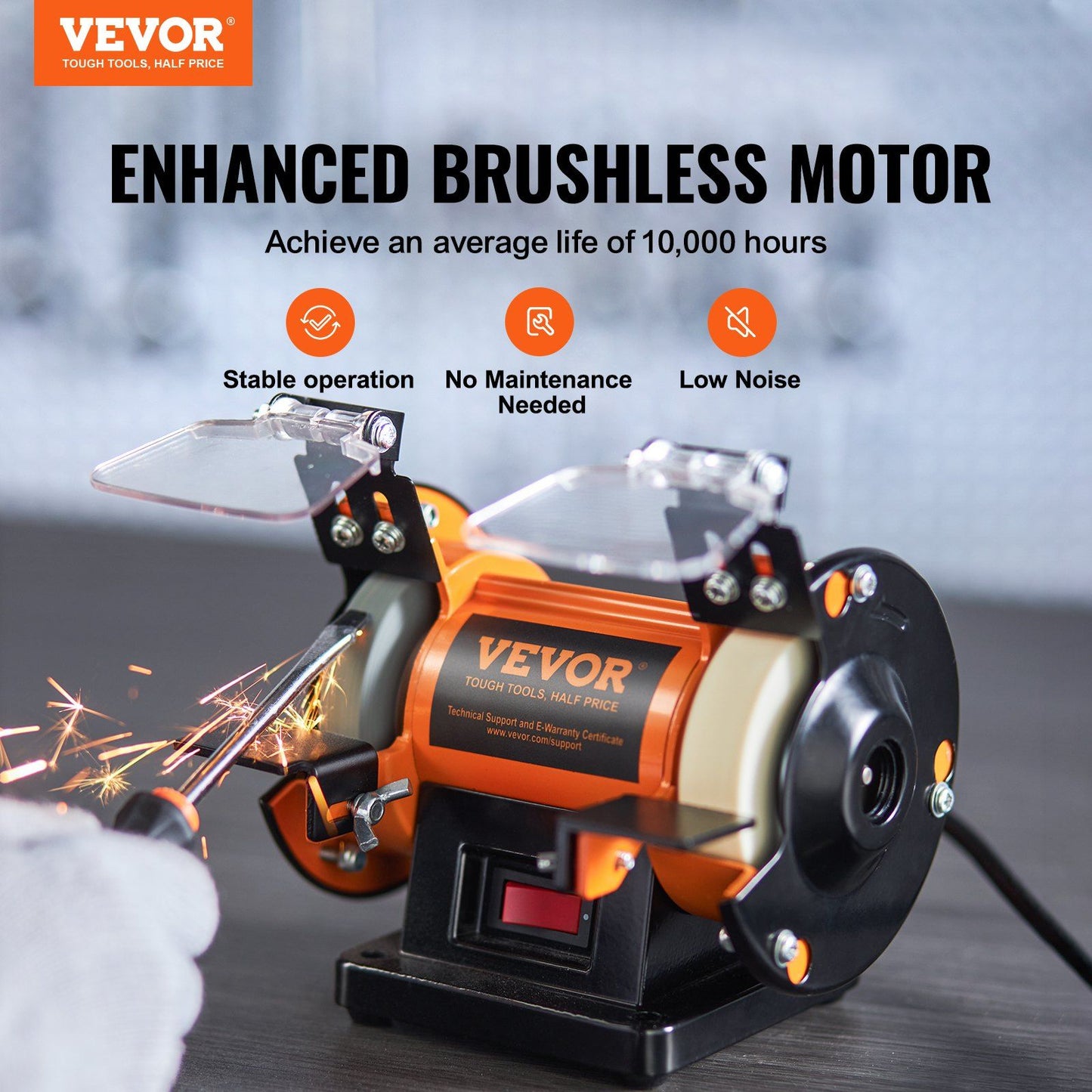 VEVOR Jewelry Polisher Buffer Adjustable Speed Bench Grinder Polishing Machine