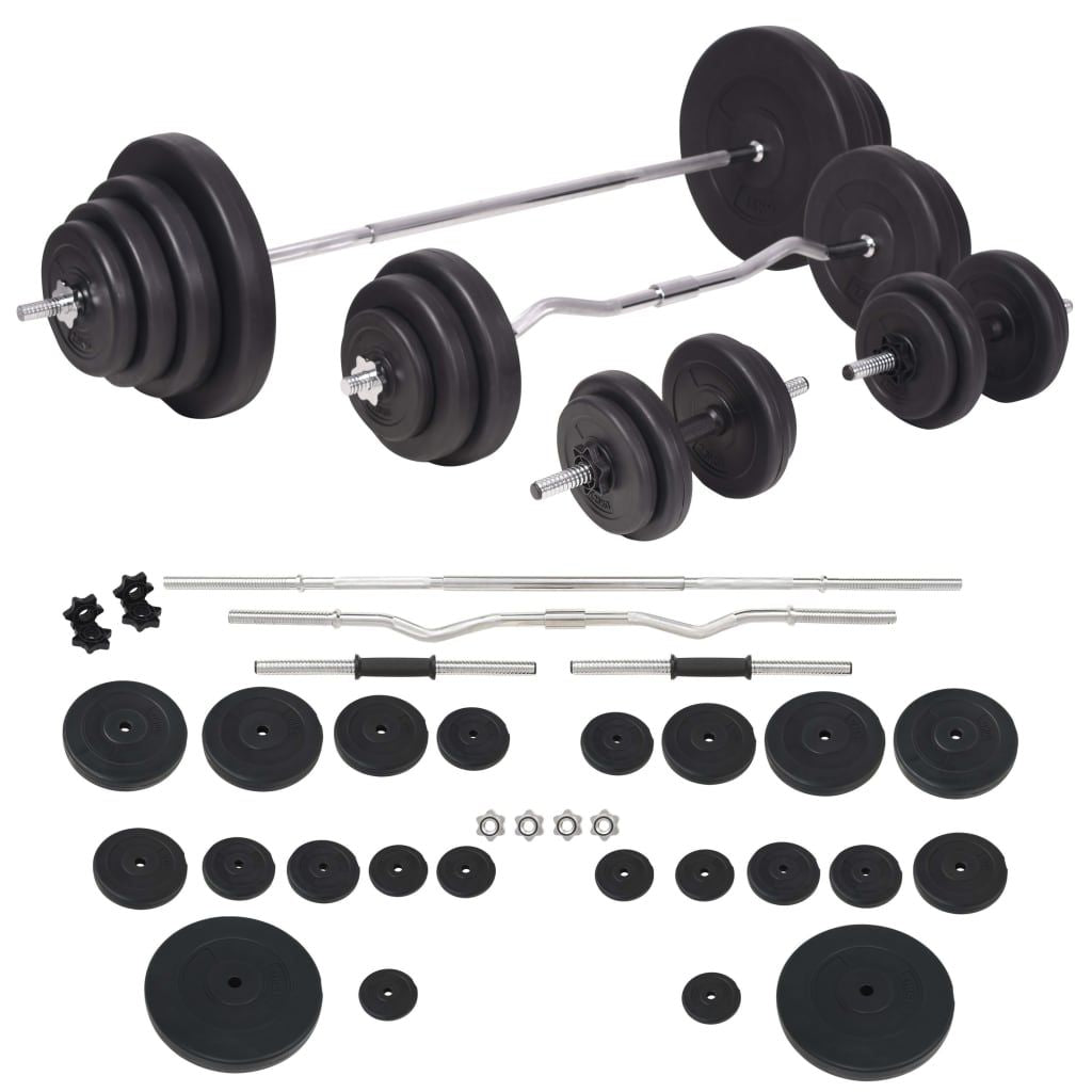 Weight Bench with Weight Rack, Barbell and Dumbbell Set 264.6 lb