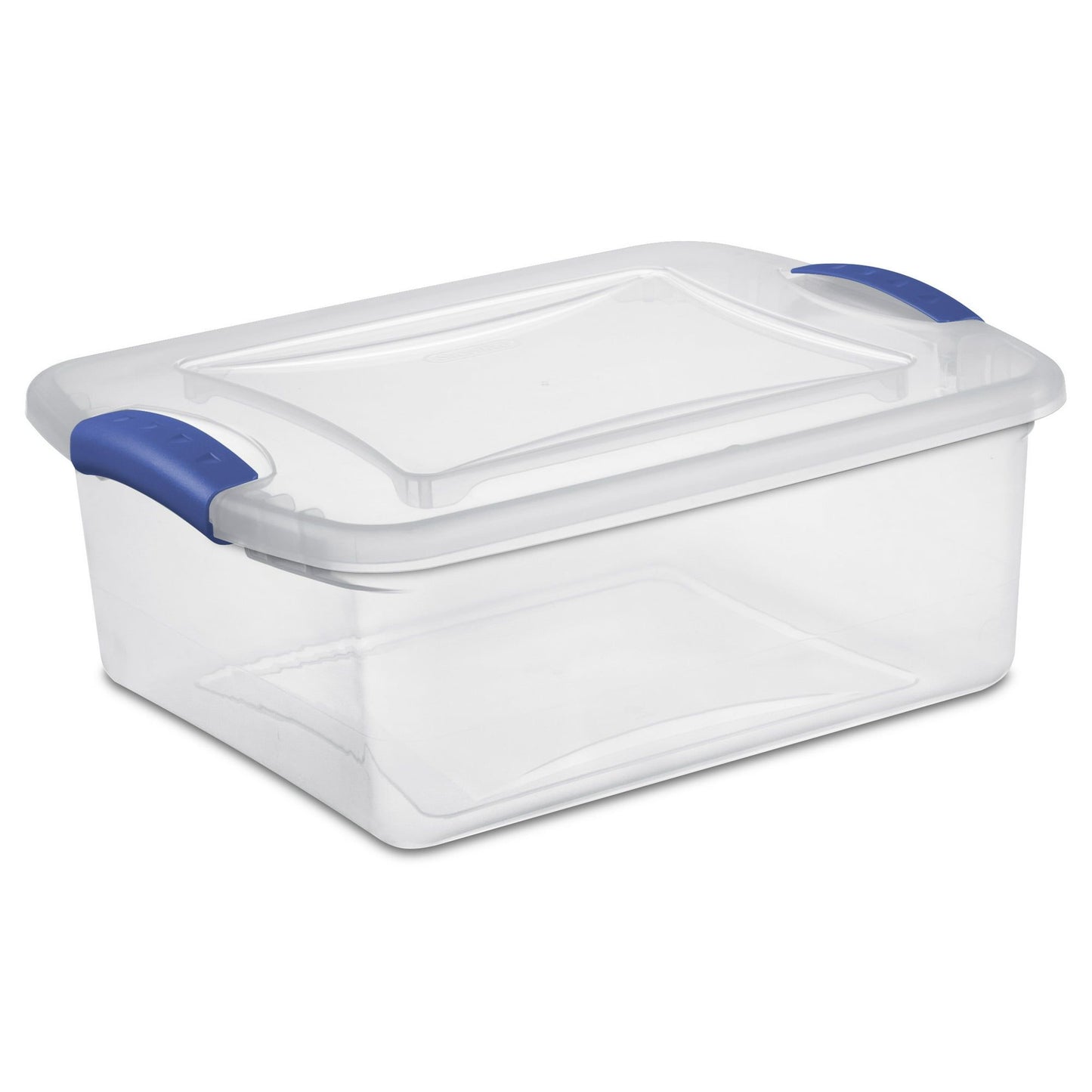 15 Qt Latch Box Clear Base and Lid Blue Set of 10