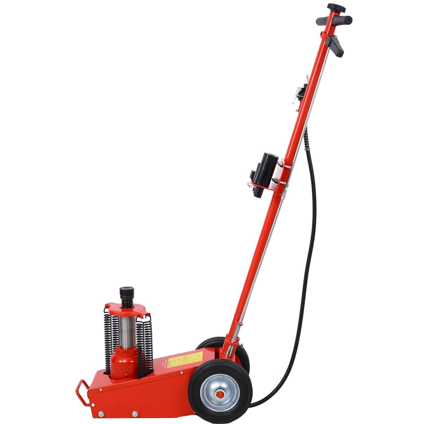 22 Ton Hydraulic Floor Jack Air-Operated Axle Bottle Jack with (4) Extension Saddle Set Built-in Wheels, Red