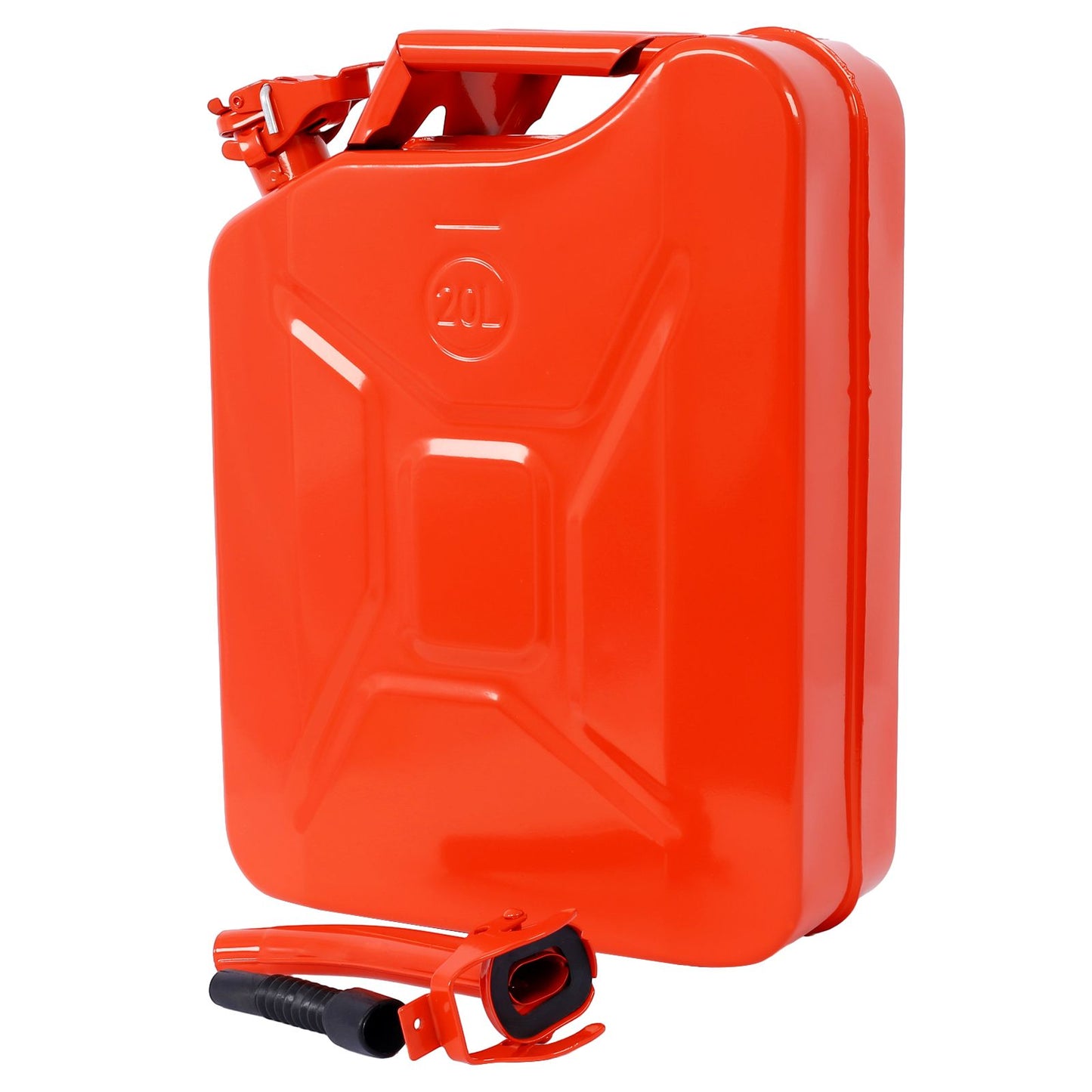 20 Liter (5 Gallon) Jerry Fuel Can with Flexible Spout, Portable Jerry Cans Fuel Tank Steel Fuel Can, Fuels Gasoline Cars, Trucks, Equipment, RED 3pcs/set