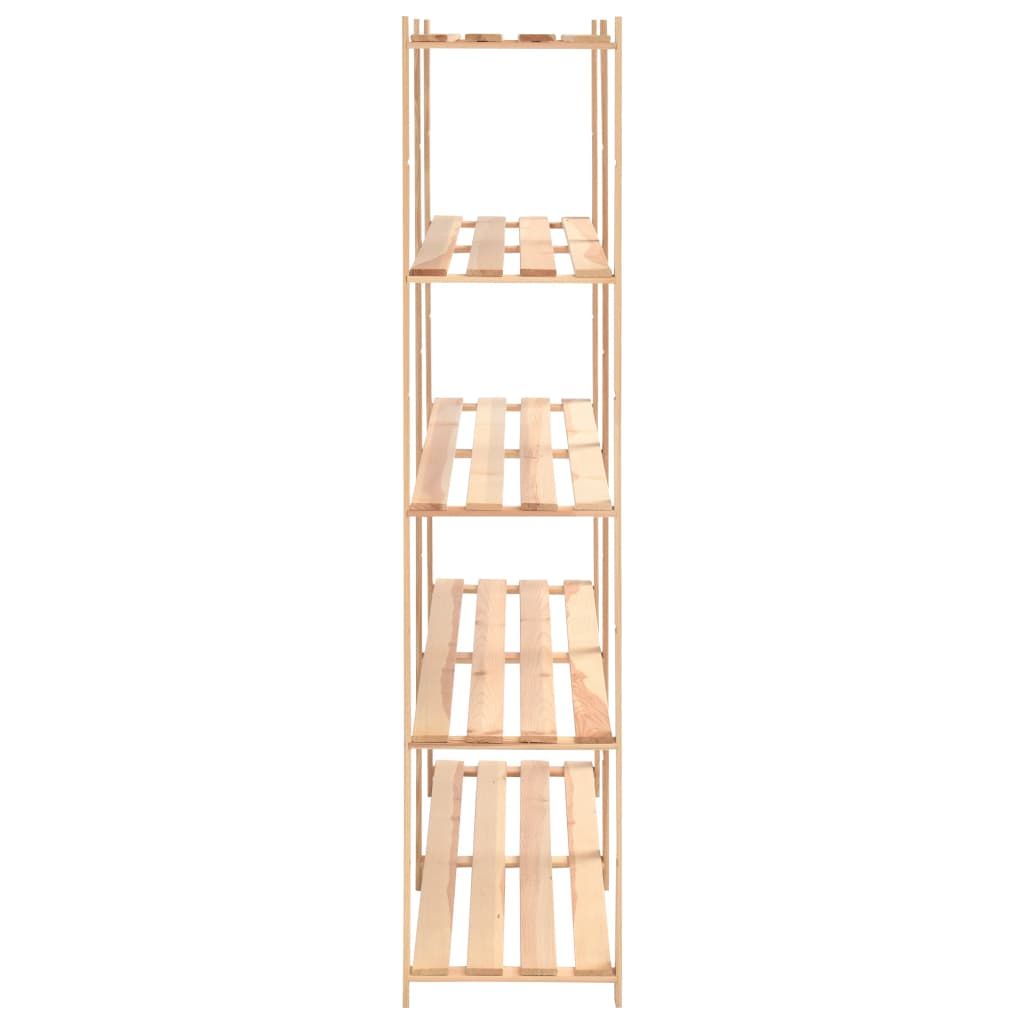 5-Tier Storage Racks 5 pcs 66.9"x15"x66.9" Solid Pinewood 1102.3 lb