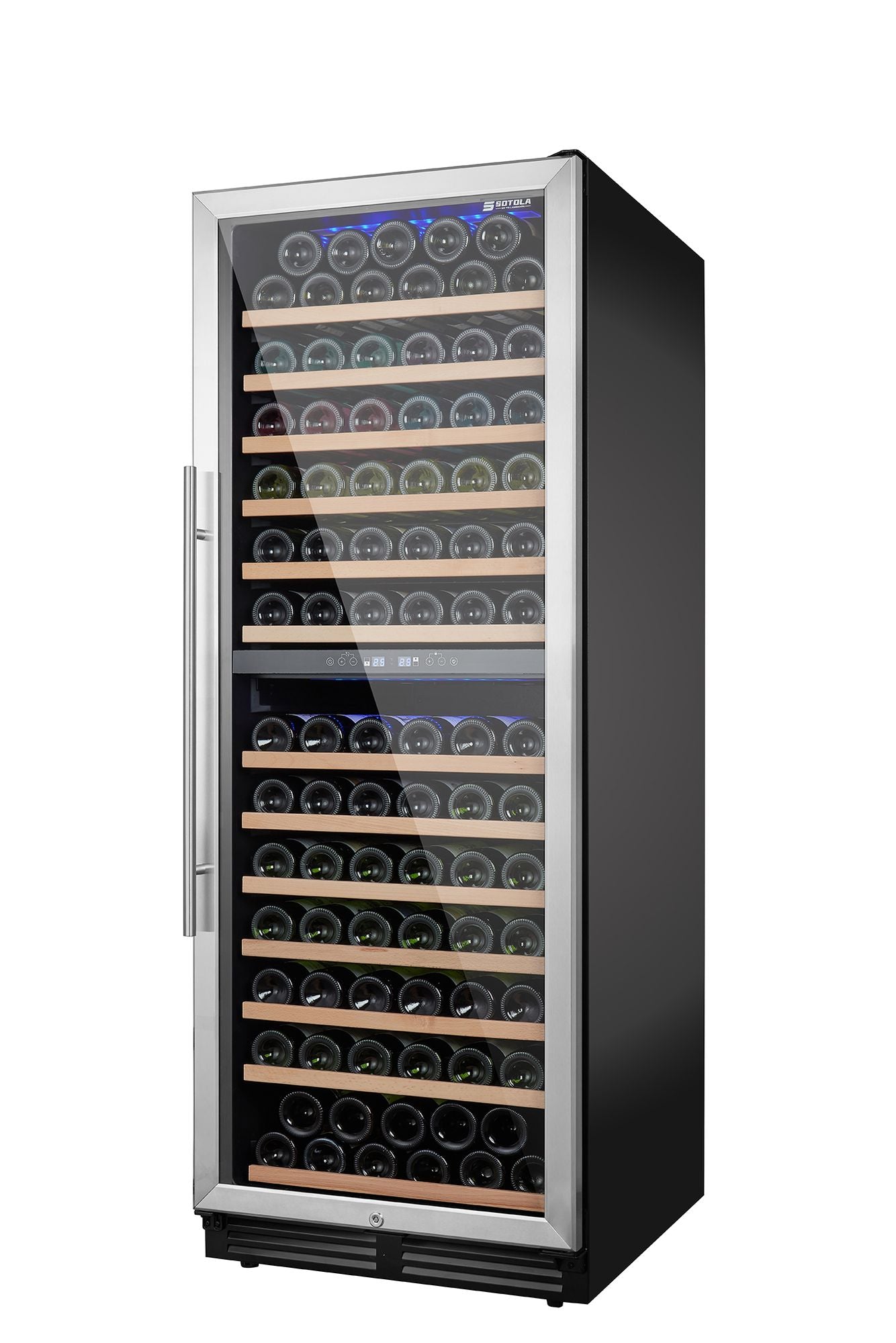 24 inch Wine Cooler Refrigerator, 152 Bottle Large Capacity Fast Cooling Low Noise, Frost Free Wine Fridge with Digital Temperature Control, Freestanding or Built-in