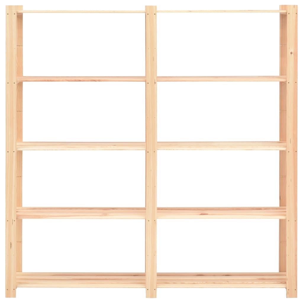 5-Tier Storage Racks 5 pcs 66.9"x15"x66.9" Solid Pinewood 1102.3 lb