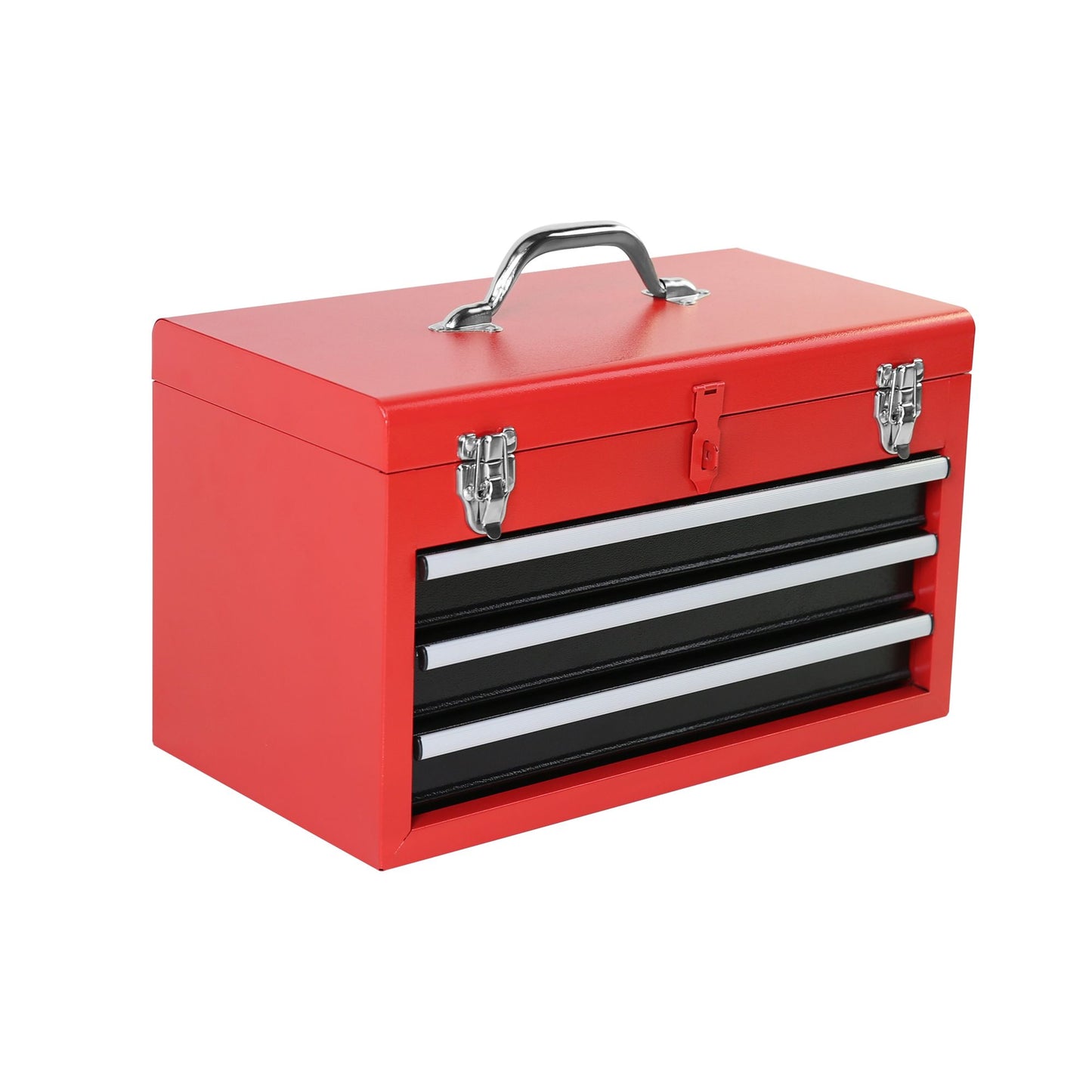 3-Drawer Rolling Tool Chest with Wheels, Tool Chest with Large Storage Cabinet and Adjustable Shelf, Removable Portable Top Box with Locking System Tool Chest for Garage, Warehouse