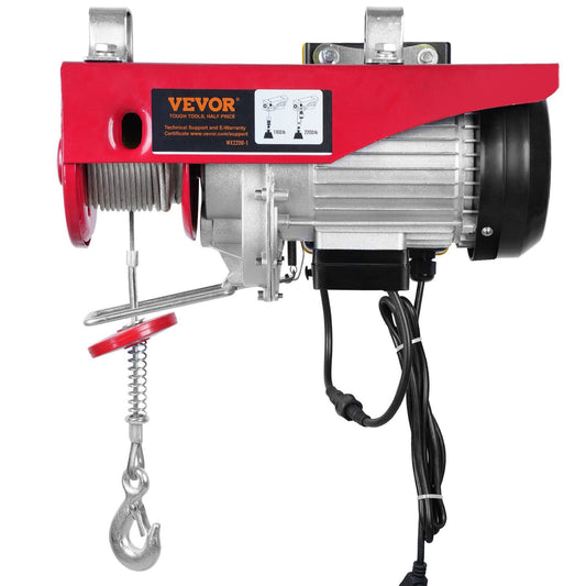 VEVOR Electric Hoist, 2200 lbs Lifting Capacity, 1600W 110V Electric Steel Wire Winch with Wireless Remote Control, 40ft Single Cable Lifting Height & Pure Copper Motor, for Garage Warehouse Factory