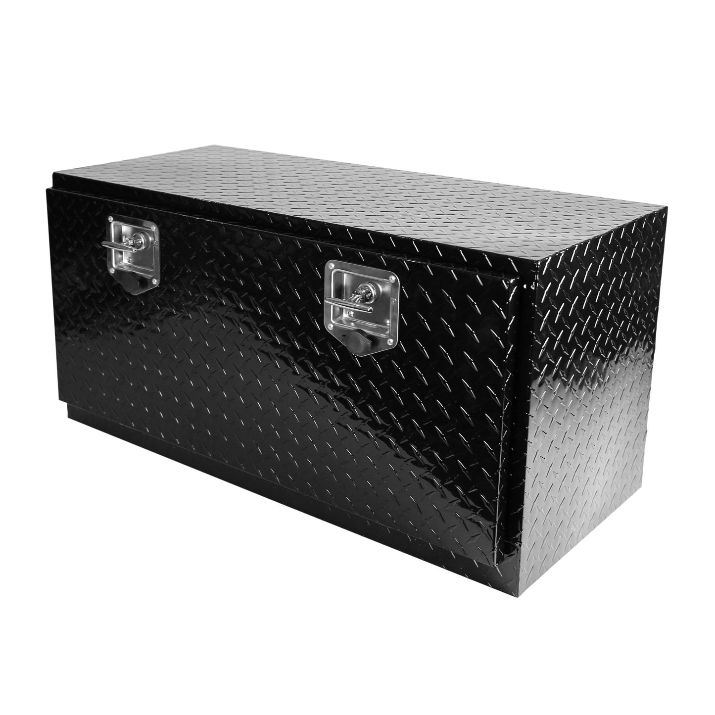 36 inch Heavy Duty Black Aluminum Tread Tool Box Truck Trailer Underbody Storage+Locks With T-Handle Latch Key 36"(36"×17.1"×17.9")