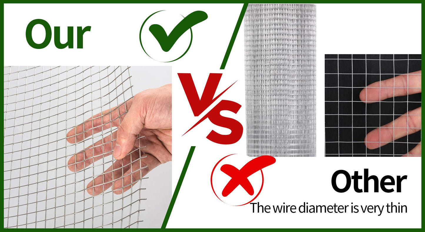 36inx100ft 1/4 in 23 Gauge Hardware Cloth Welded Cage Wire Chicken Fence mesh Rolls Square Chicken Wire Netting Raised Garden Rabbit Fence Snake Fencing Rodent Animals