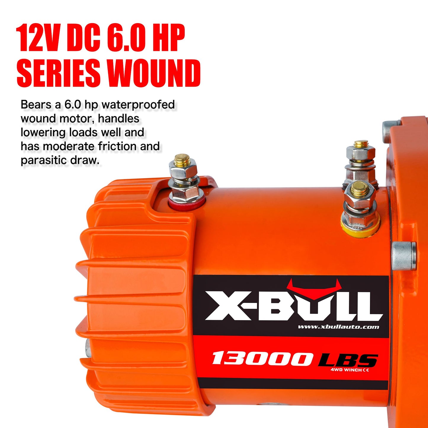 X-BULL Electric Winch 13000 LBS 12V Synthetic Rope Upgraded Version