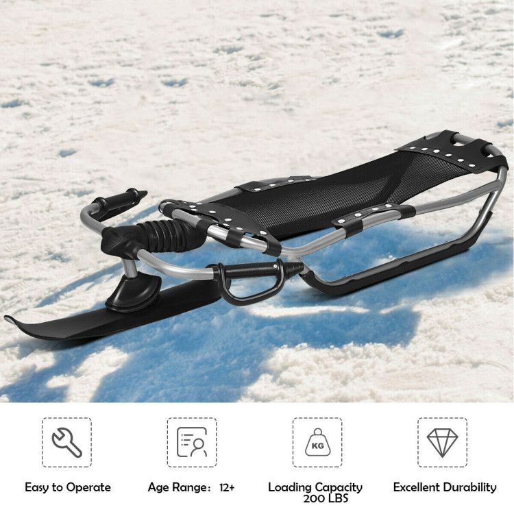 Winter Sports & Outdoor Activities Snow Racer Sled With Mesh Seat