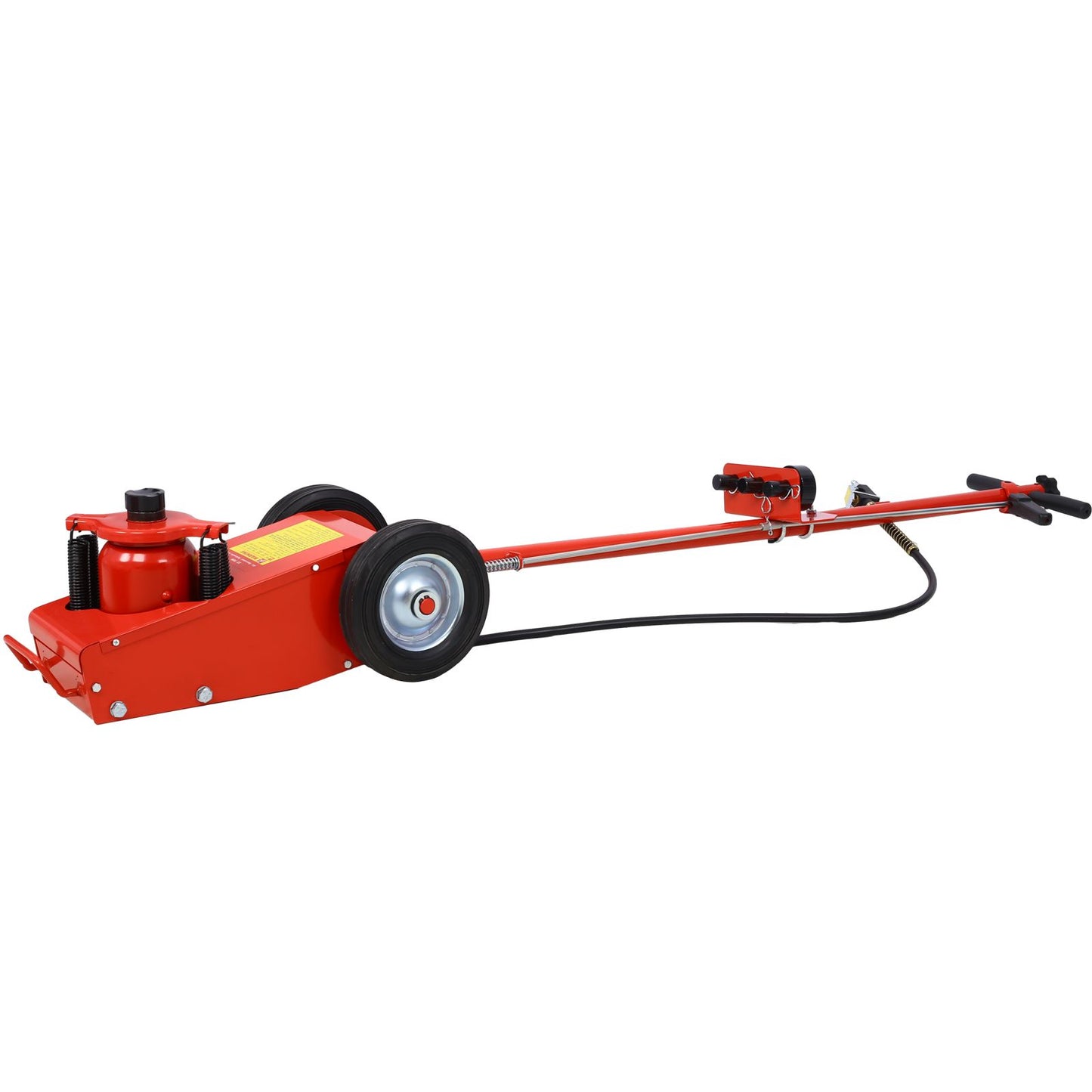 22 Ton Hydraulic Floor Jack Air-Operated Axle Bottle Jack with (4) Extension Saddle Set Built-in Wheels, Red